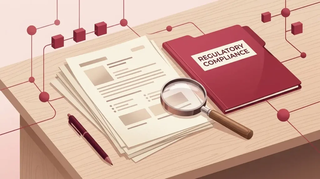 Gaming license documents and compliance records arranged for review